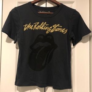 American Eagle Rolling Stones Cropped Tshirt